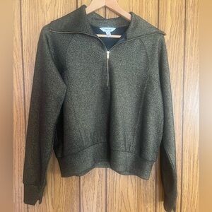 SPANX Black and Gold Shimmer Quarter-Zip jacket/top